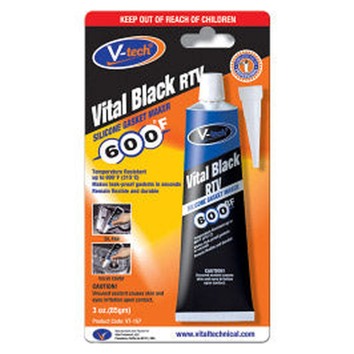 Streetwize V-Tech Vital Black RTV gasket maker 85g