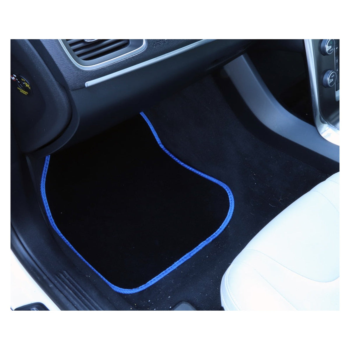 Streetwize velour car mat set black and blue, view 2