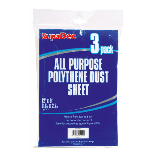 SupaDec polythene dust sheet 12ft x 9ft