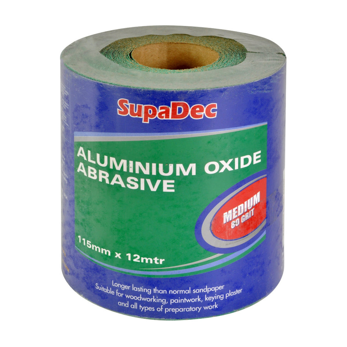 SupaDec aluminium oxide sanding roll 80 grit 12m