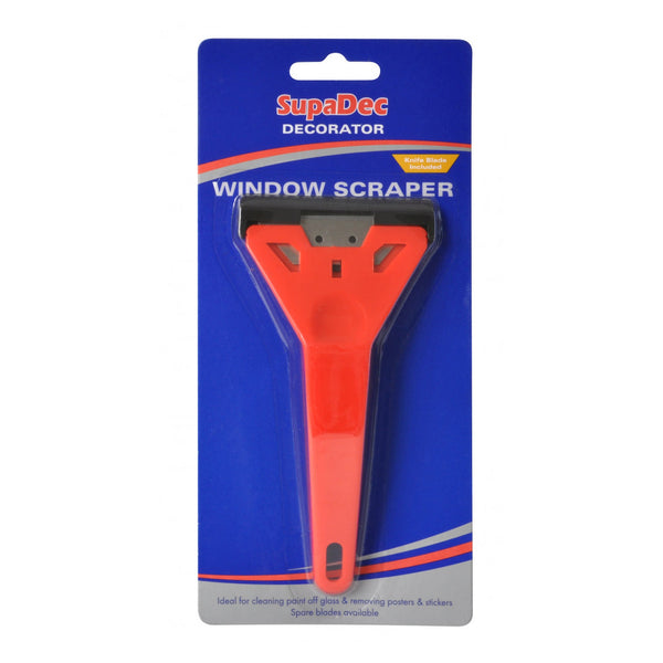 SupaDec disposable window scraper with safety guard