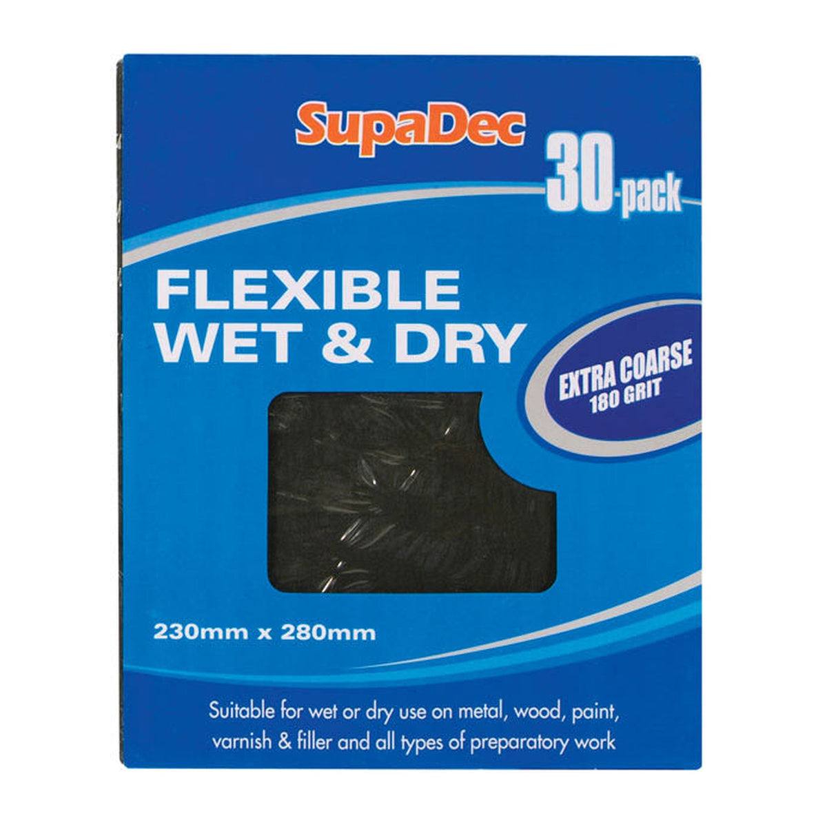 SupaDec flexible wet and dry paper 240 grade pack of 30