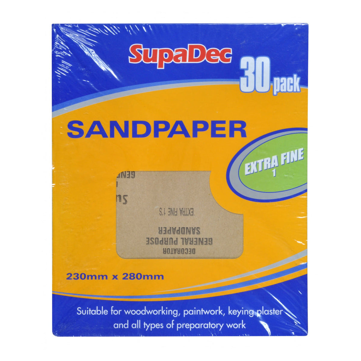 SupaDec general purpose sandpaper, pack of 30, extra fine (1)