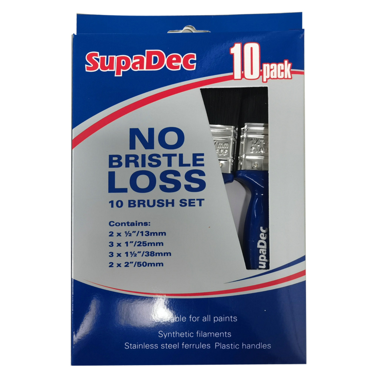 SupaDec no bristle loss 10 piece paint brush set
