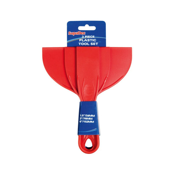 SupaDec 3 piece plastic putty knife set