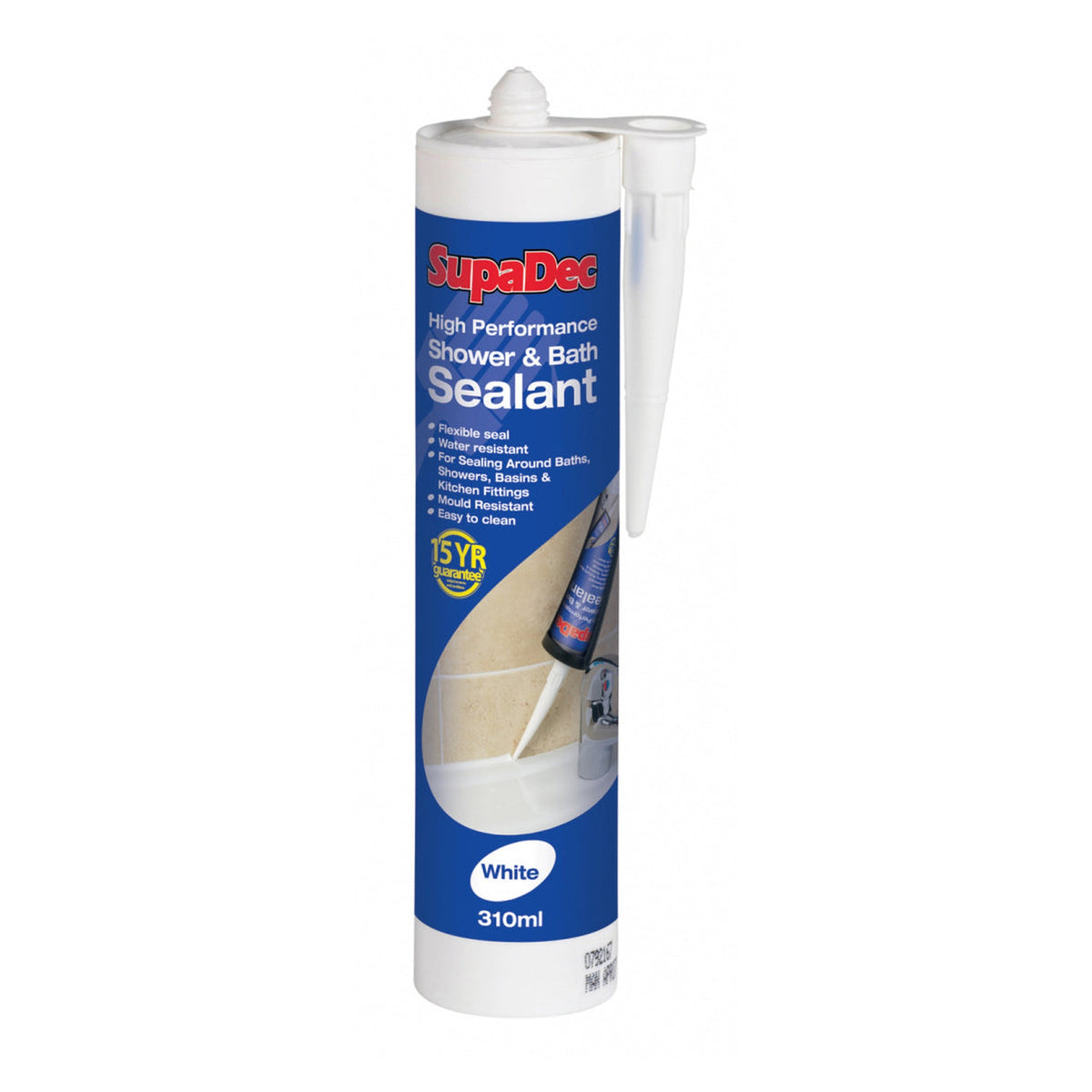 SupaDec Shower & Bath Sealant white 310ml cartridge