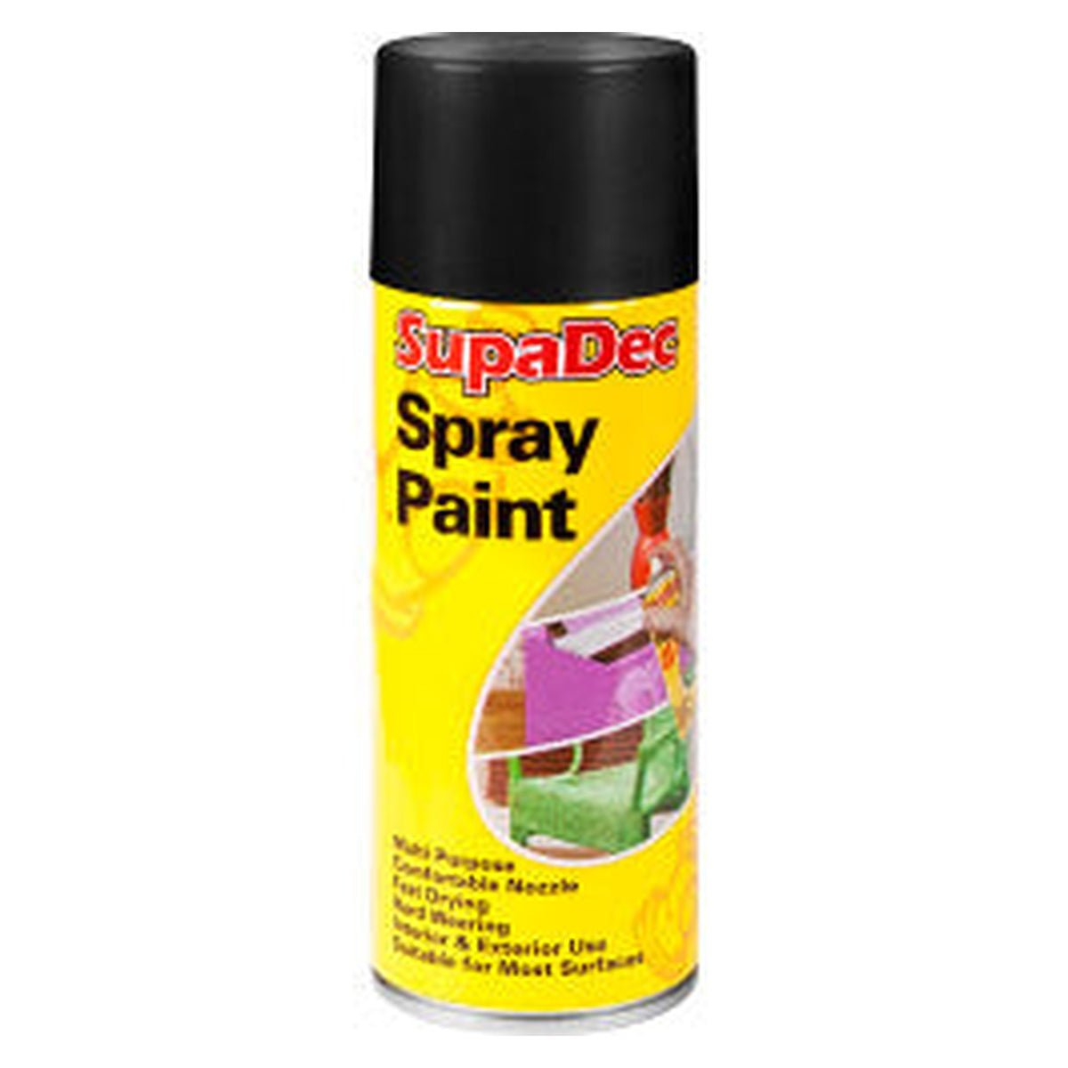 SupaDec spray paint 400ml in Matt Black