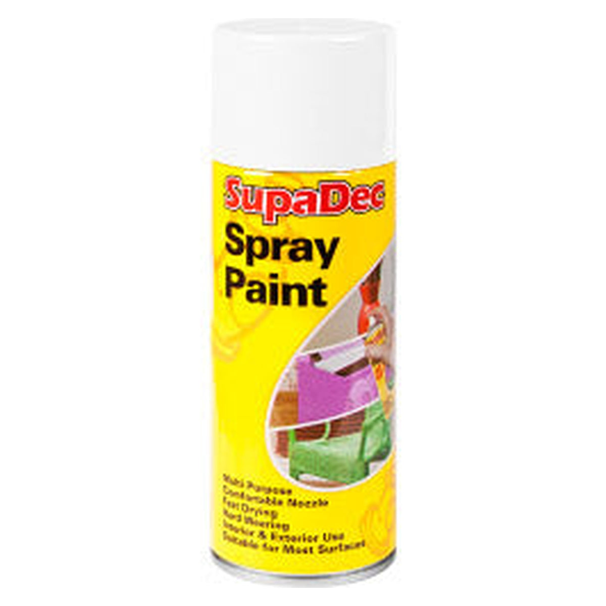 SupaDec spray paint 400ml in white gloss