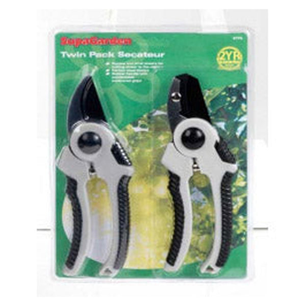 SupaGarden twin pack of bypass and anvil secateurs