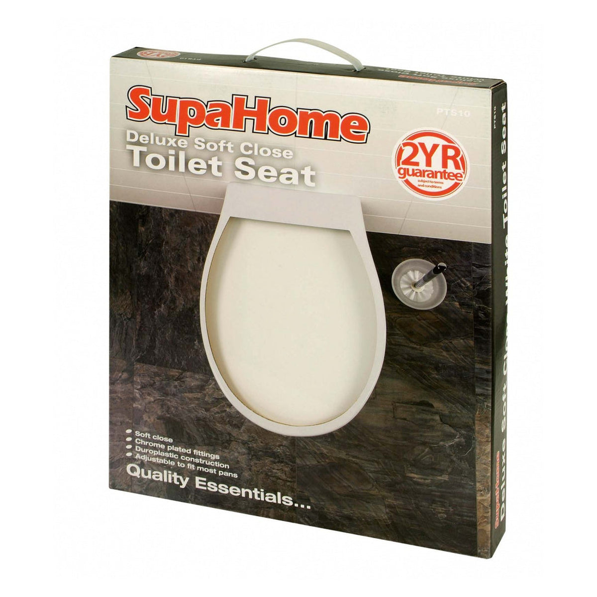 SupaHome deluxe white soft close toilet seat