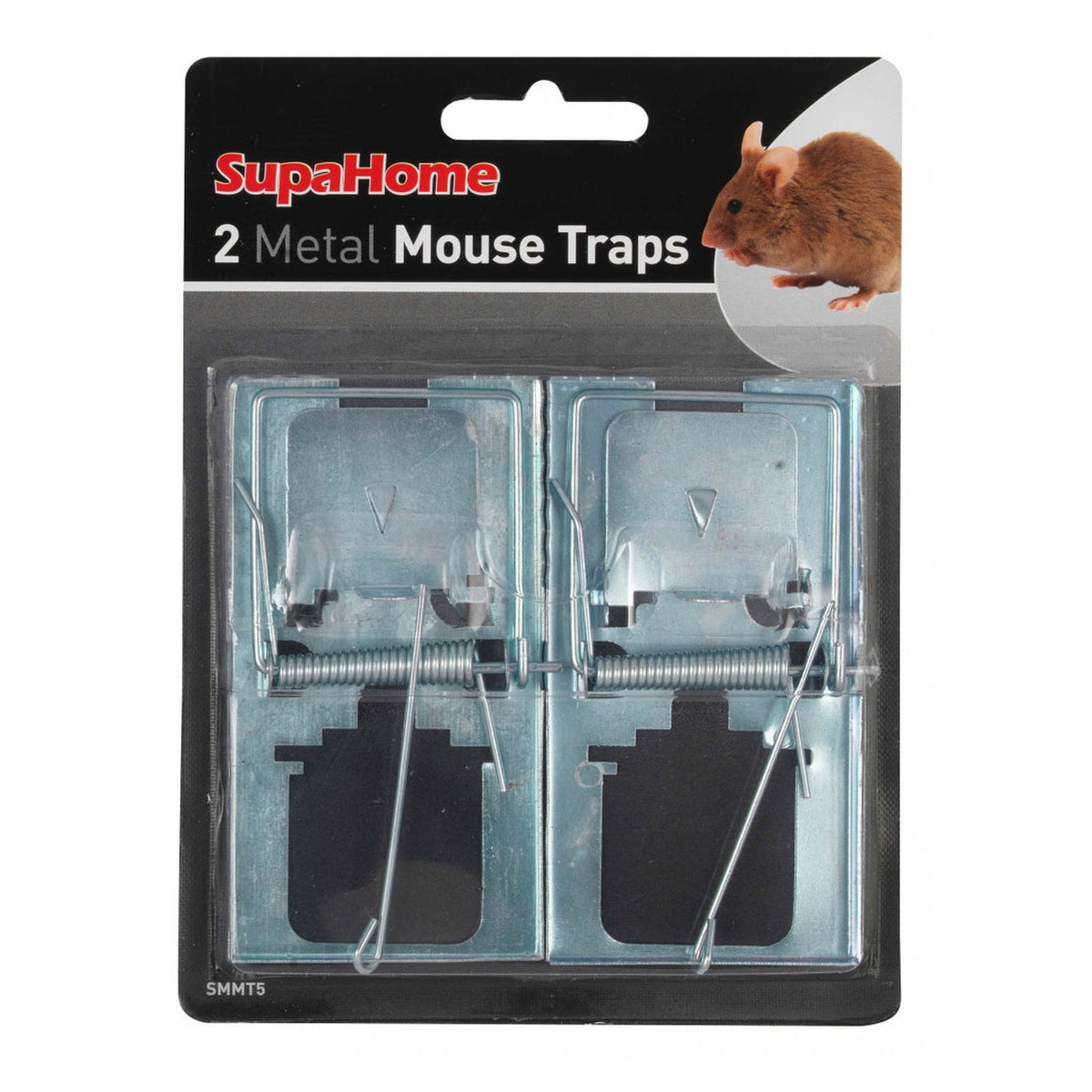 Pack of 2 SupaHome reusable metal mouse traps
