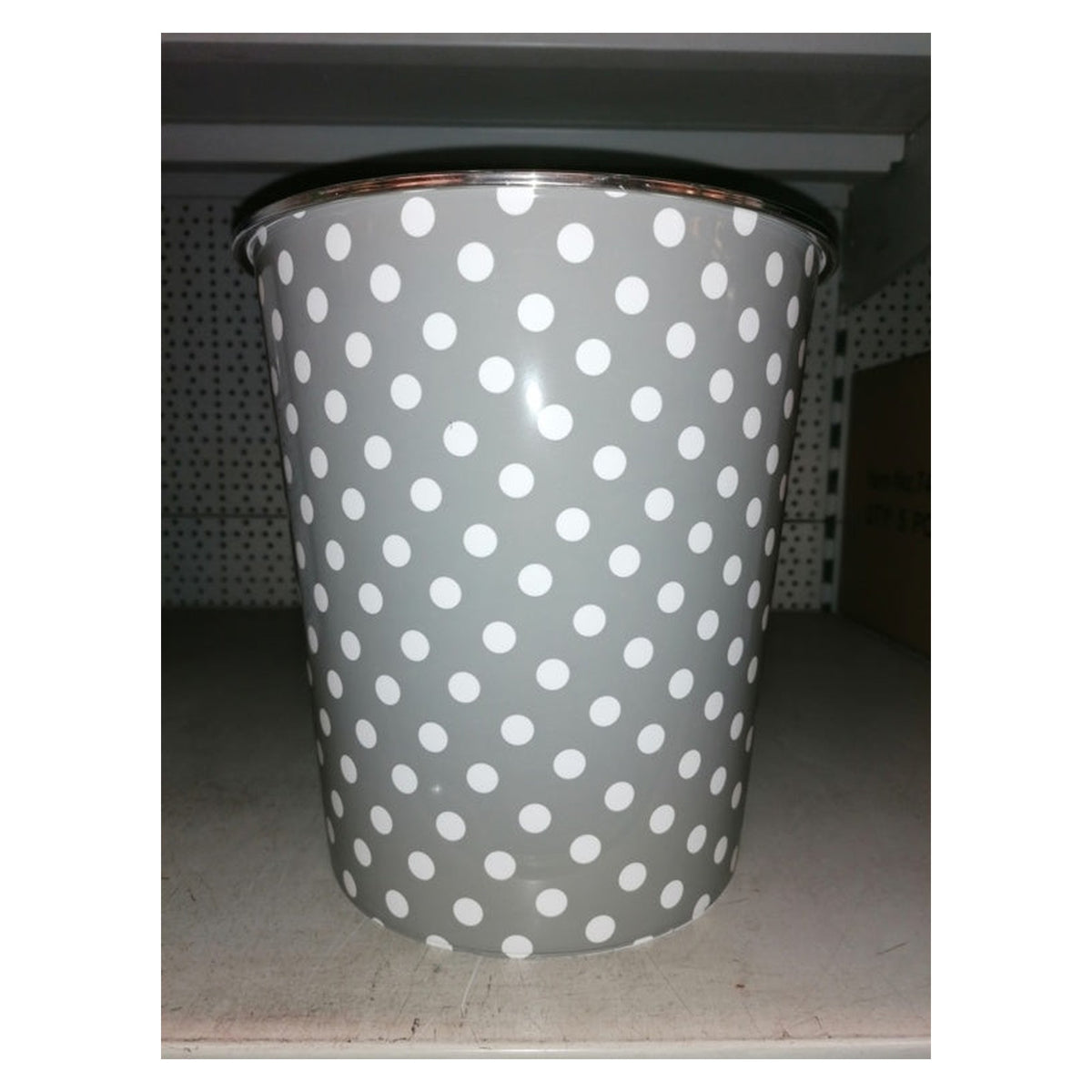 SupaHome metal waste bin in grey dots design