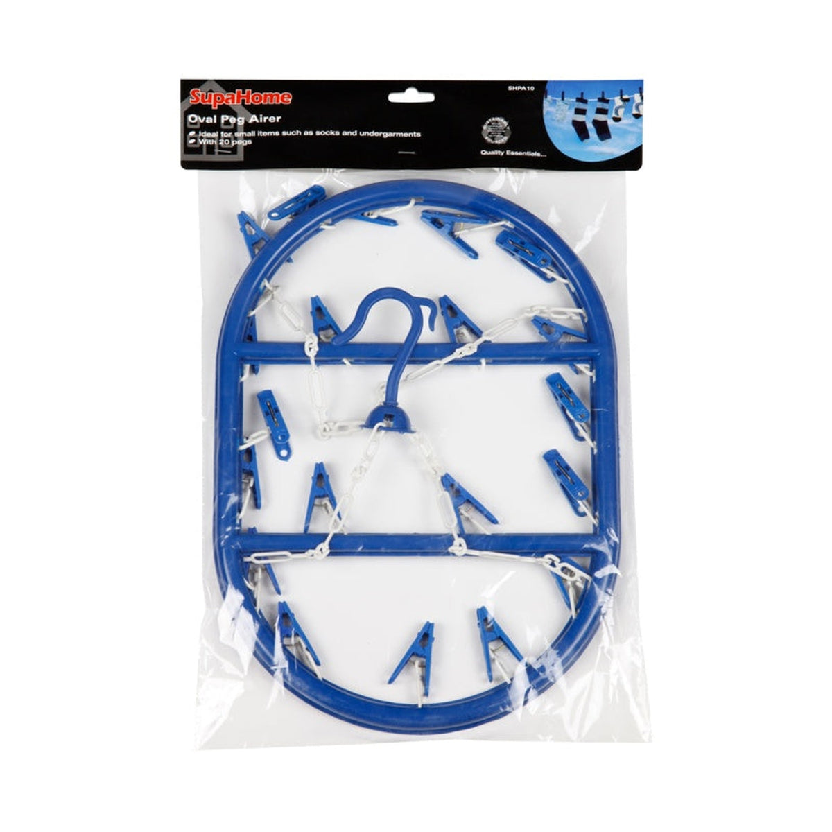 SupaHome blue oval 20 peg airer