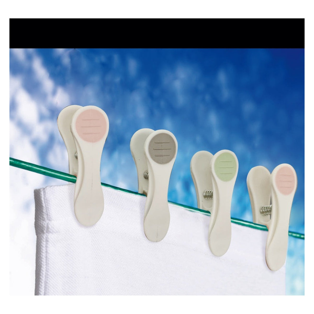 Pack of 10 SupaHome soft touch plastic clothes pegs 69mm