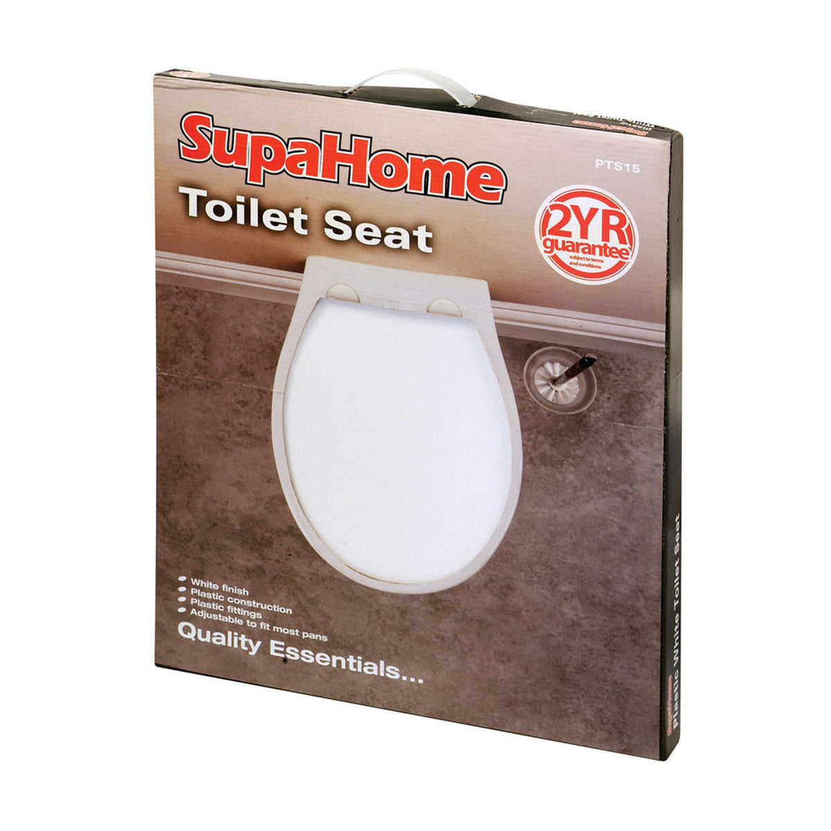 SupaHome white plastic toilet seat