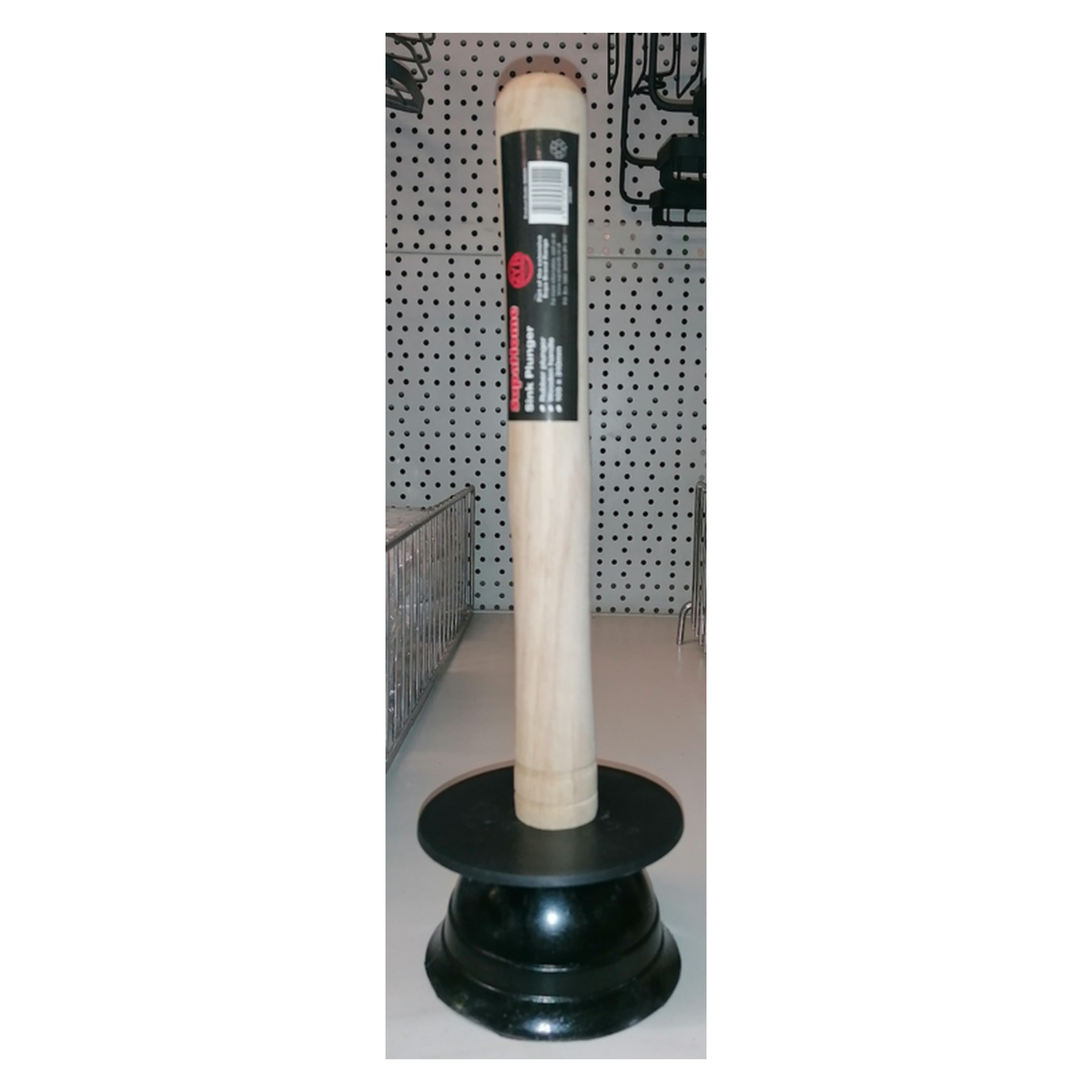 SupaHome 12" rubber plunger with wooden handle