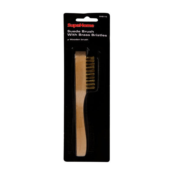 SupaHome suede shoe brush with brass bristles