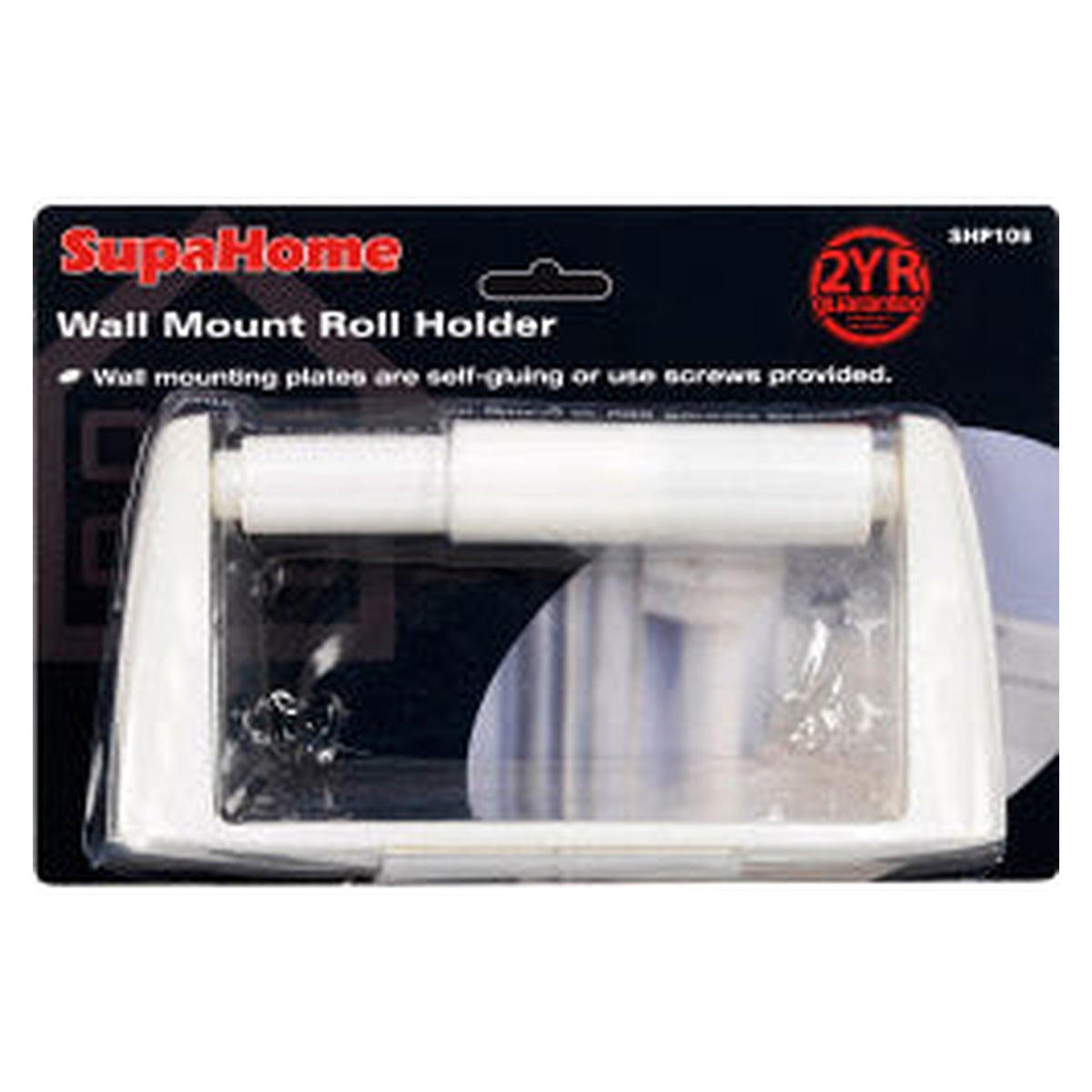 SupaHome white wall mounted toilet roll holder