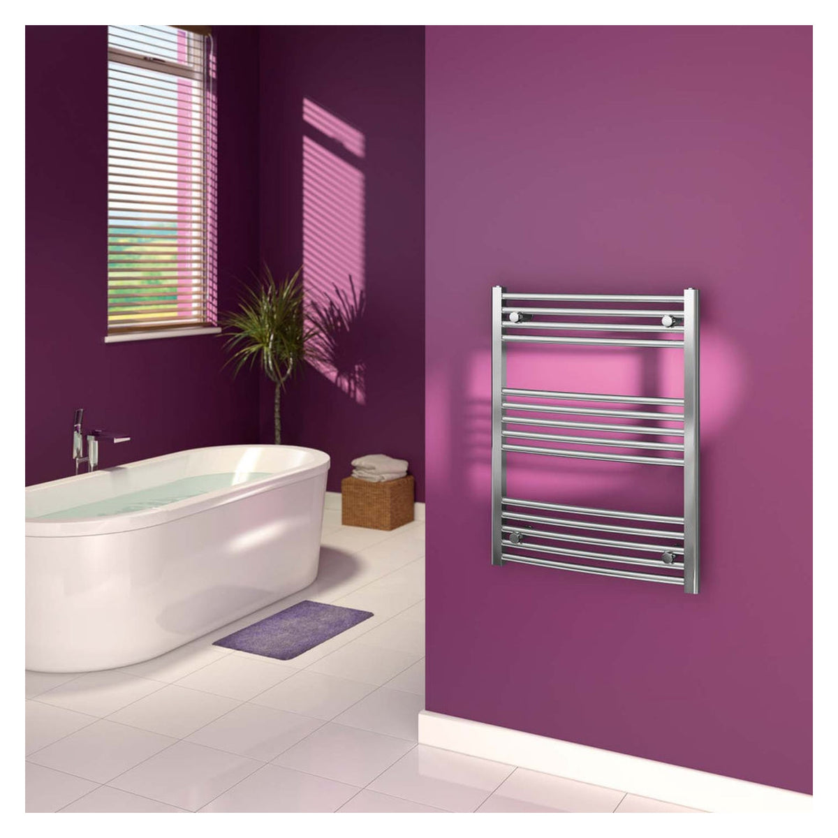 SupaPlumb chrome curved towel rail 600 x 800mm