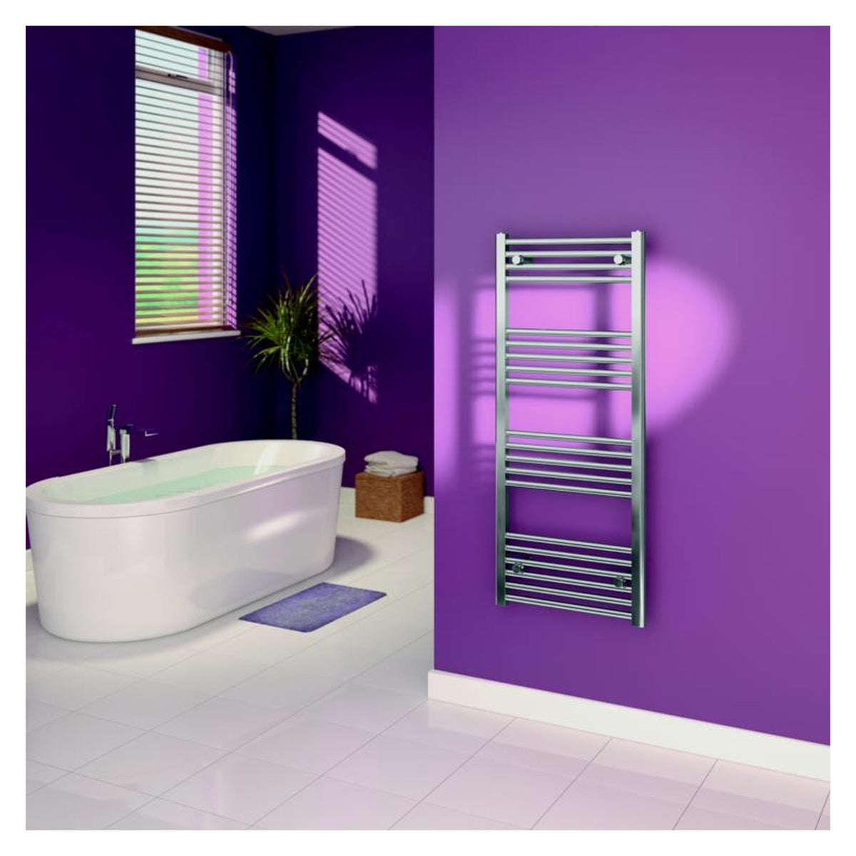 SupaPlumb chrome straight towel rail 500 x 1200mm