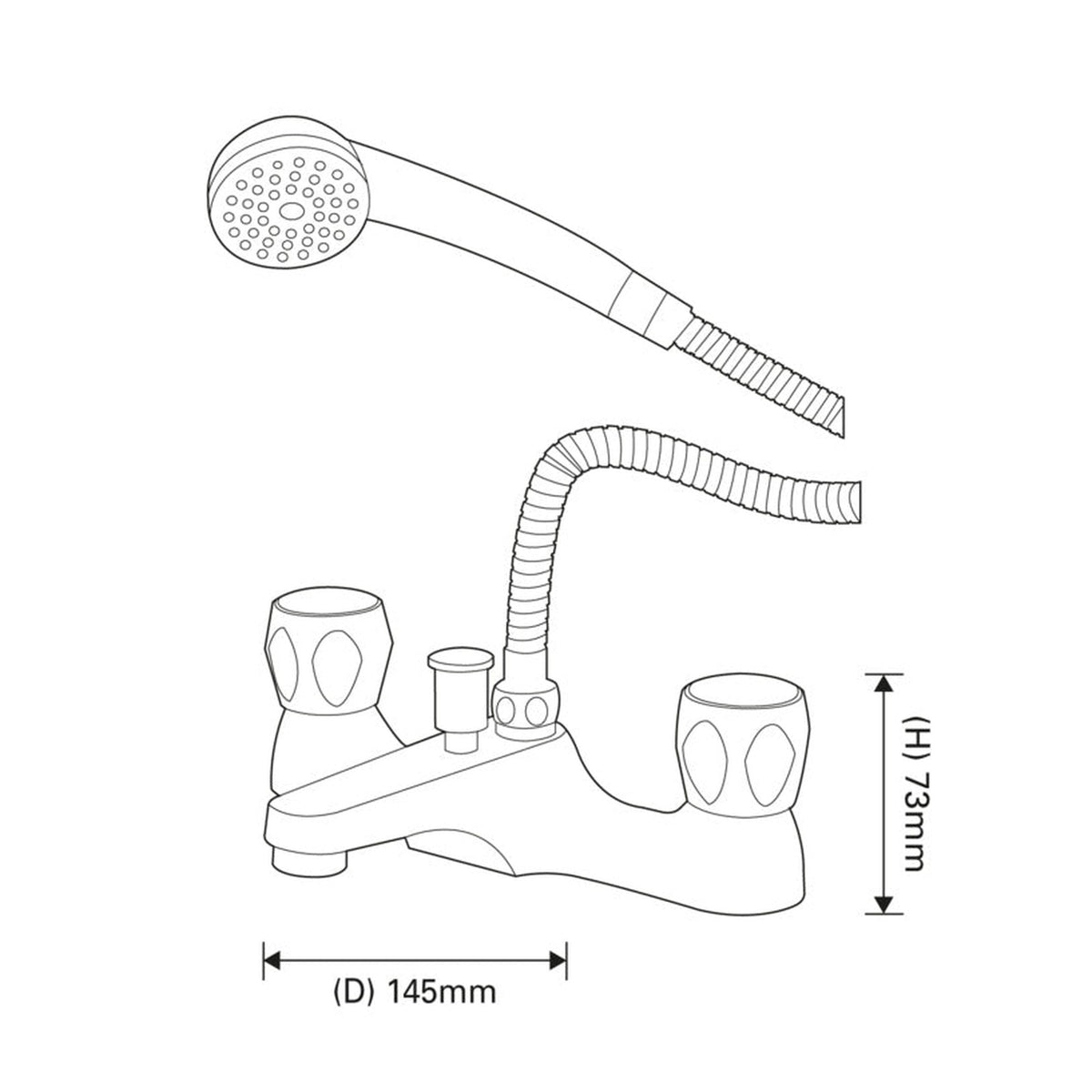 SupaPlumb Jura bath shower mixer tap, view 2