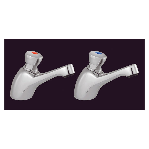 SupaPlumb solid brass self closing basin taps