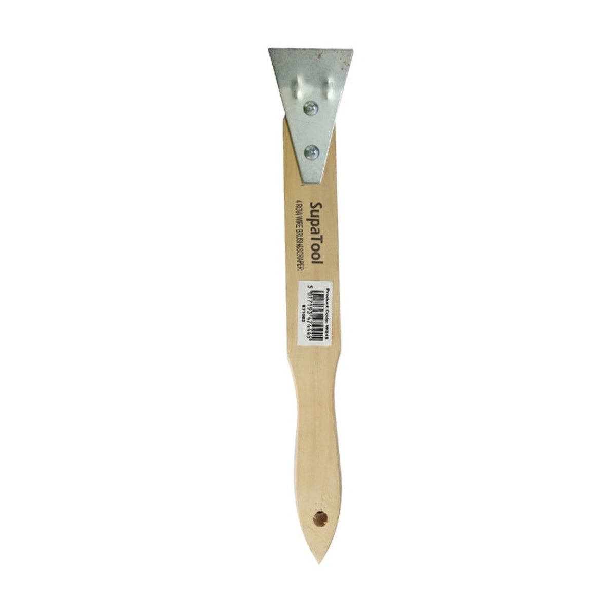 SupaTool 4 row wire brush and scraper with oak handle, view 2