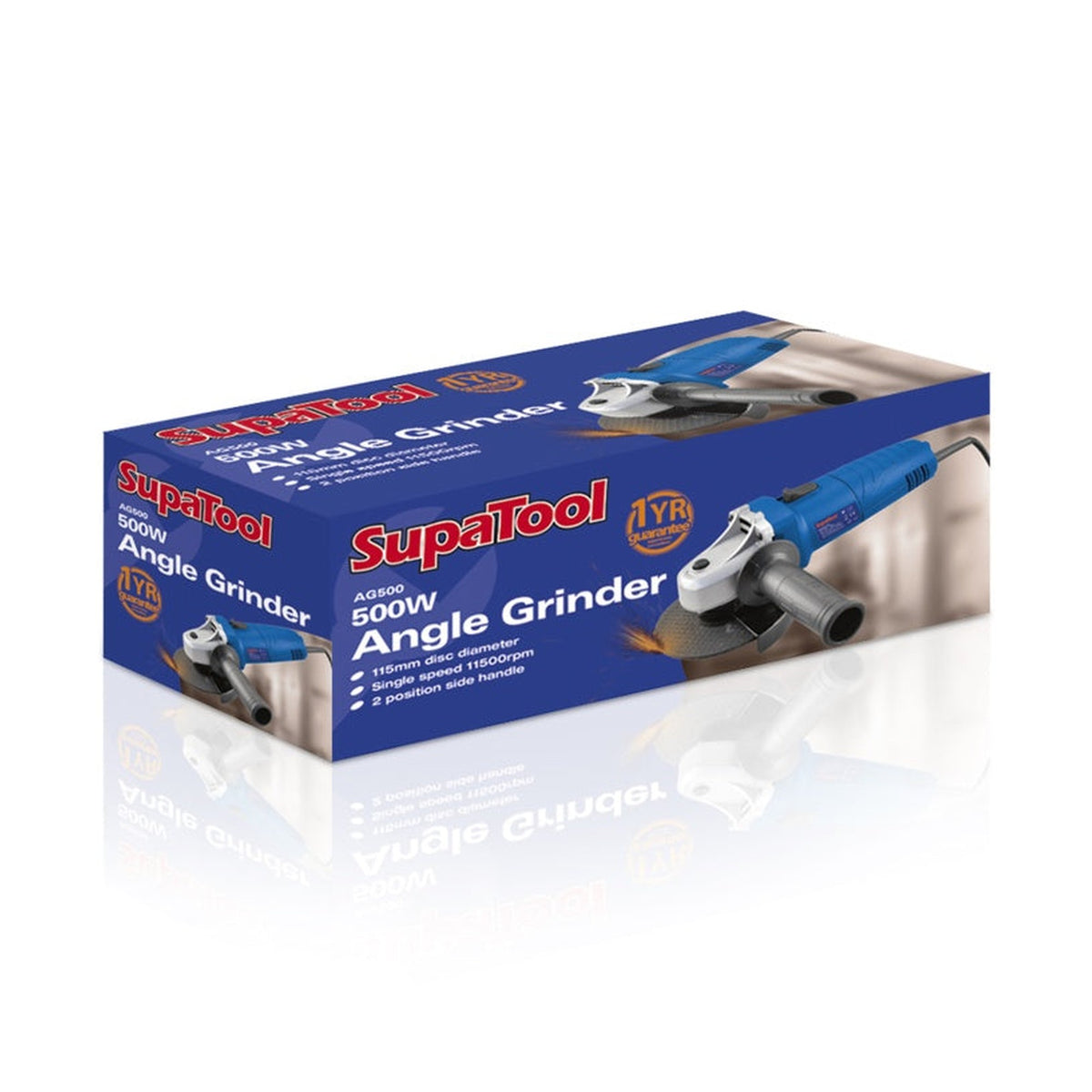SupaTool 115mm 500W angle grinder, view 3