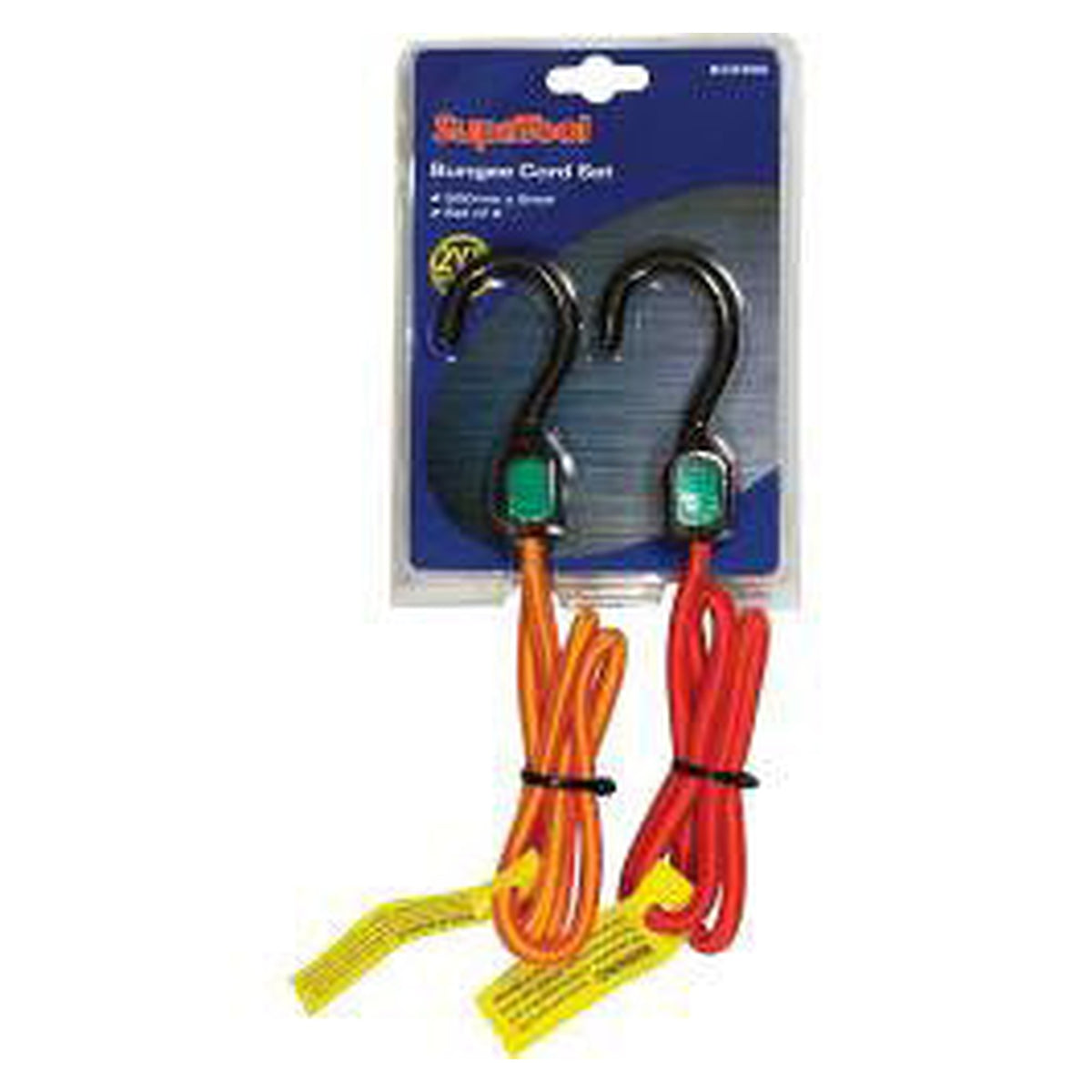 SupaTool bungee cord set with plastic hooks, 900mm
