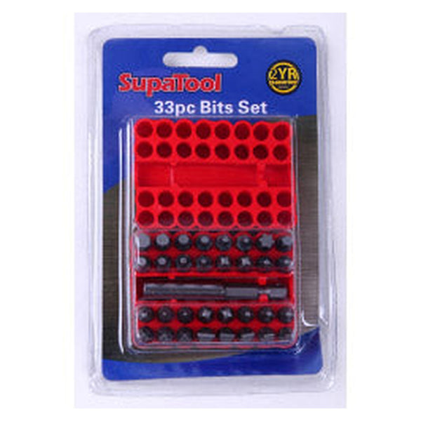 SupaTool 33 piece drill and driver bit set in PVC organiser