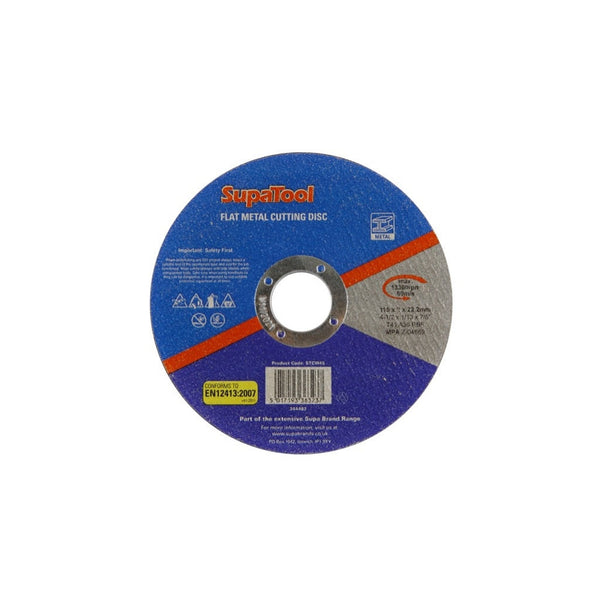 SupaTool 115mm flat metal cutting disc