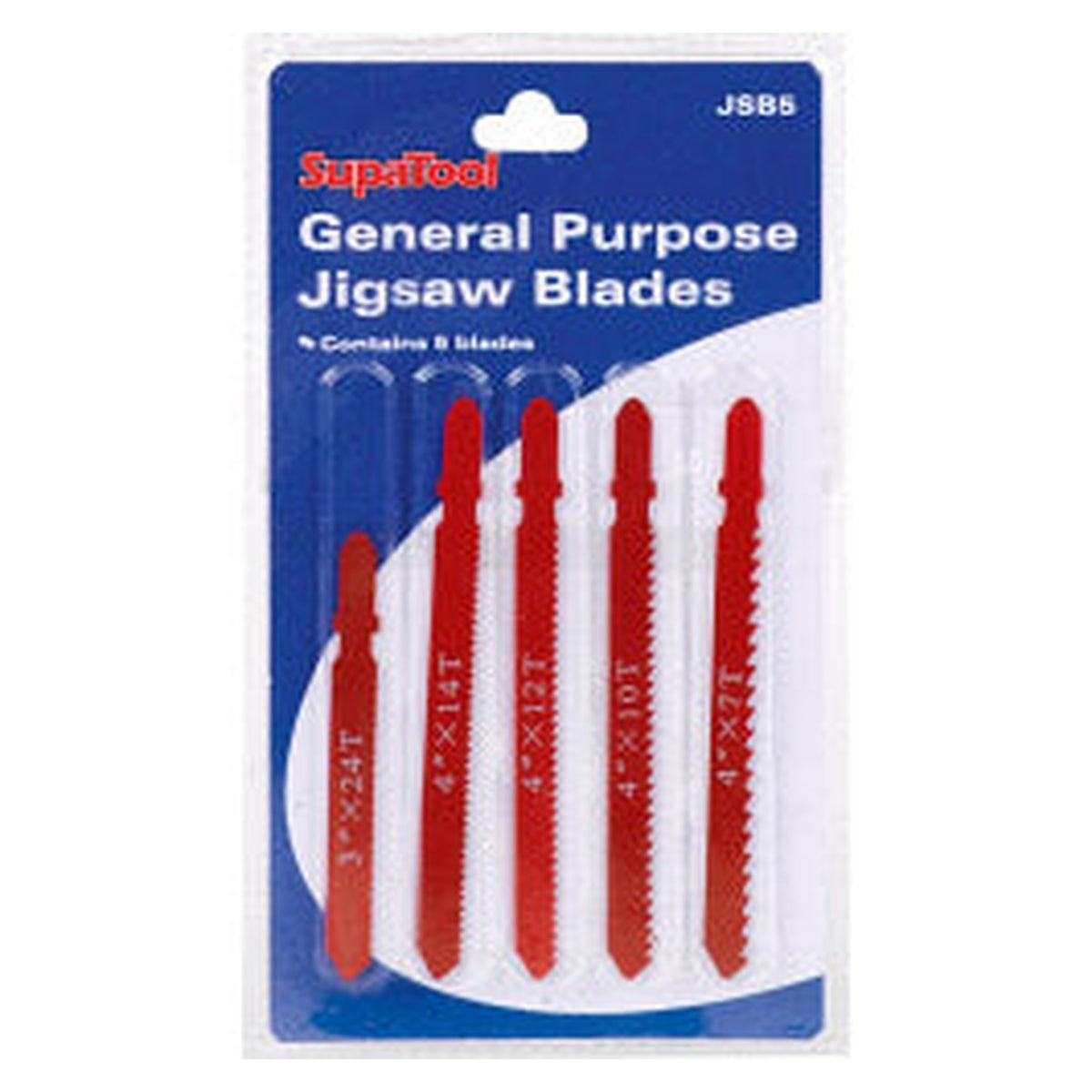 SupaTool 5 piece general purpose jigsaw blade set