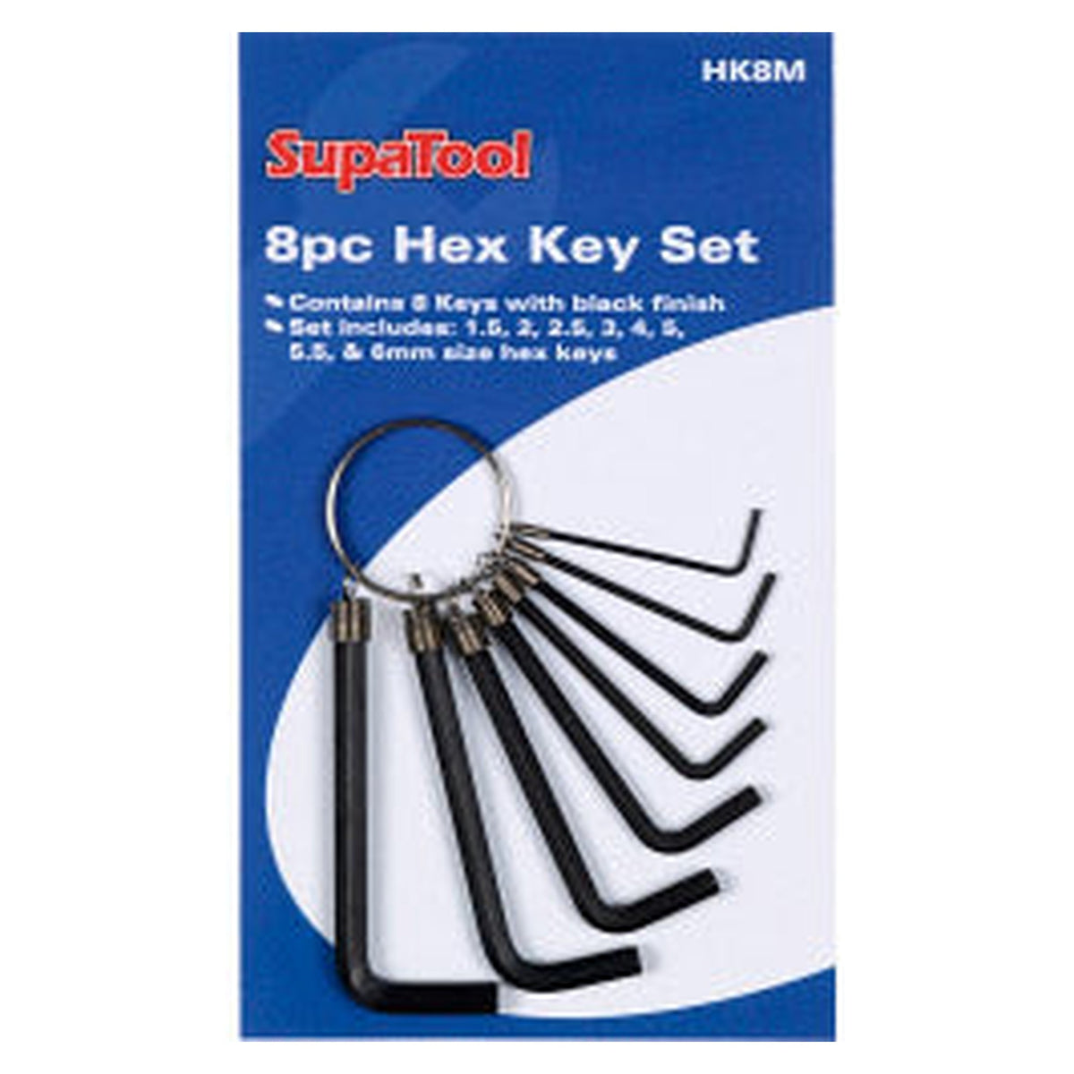 SupaTool 8 piece metric hex key set