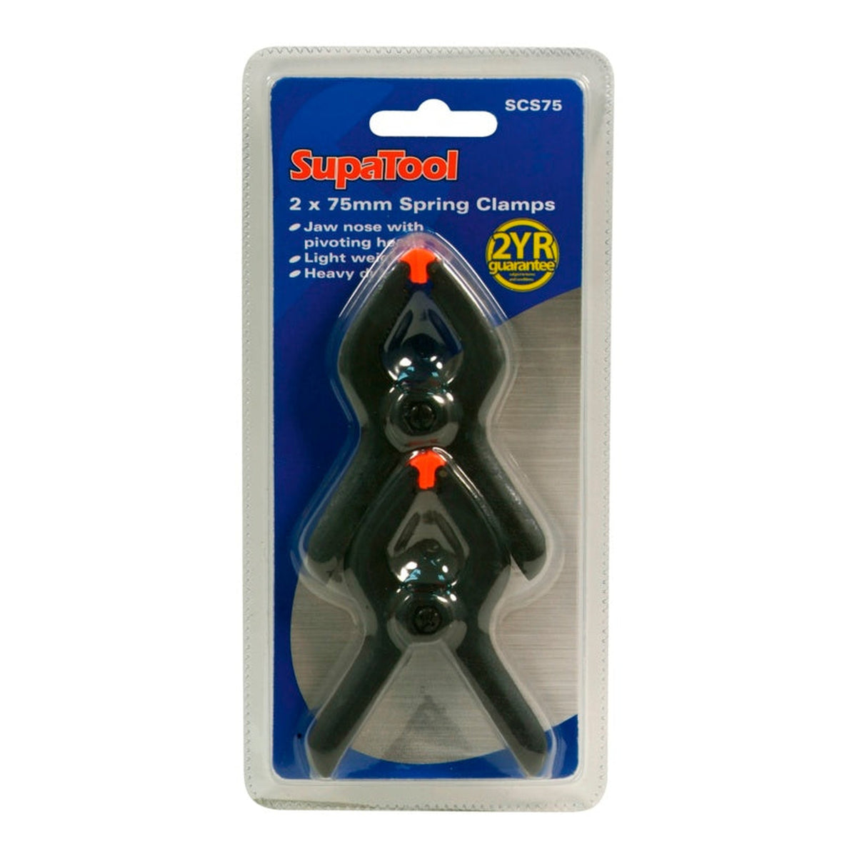 SupaTool spring clamps 75mm, pack of 2