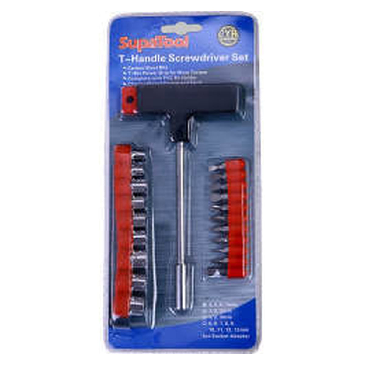 SupaTool T-handle screwdriver with bits and sockets