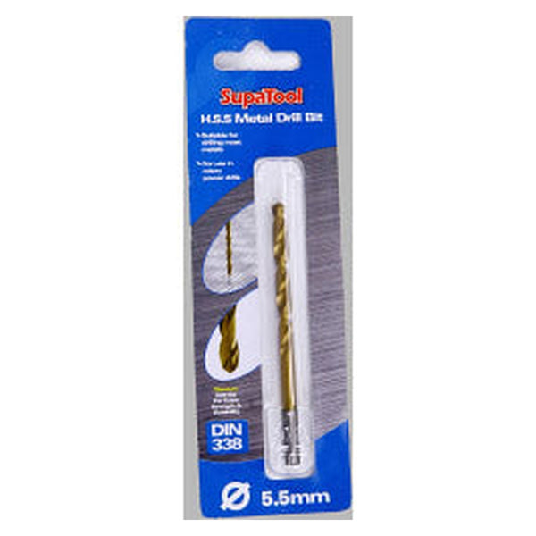 SupaTool titanium coated HSS drill bit 5.5 x 93mm