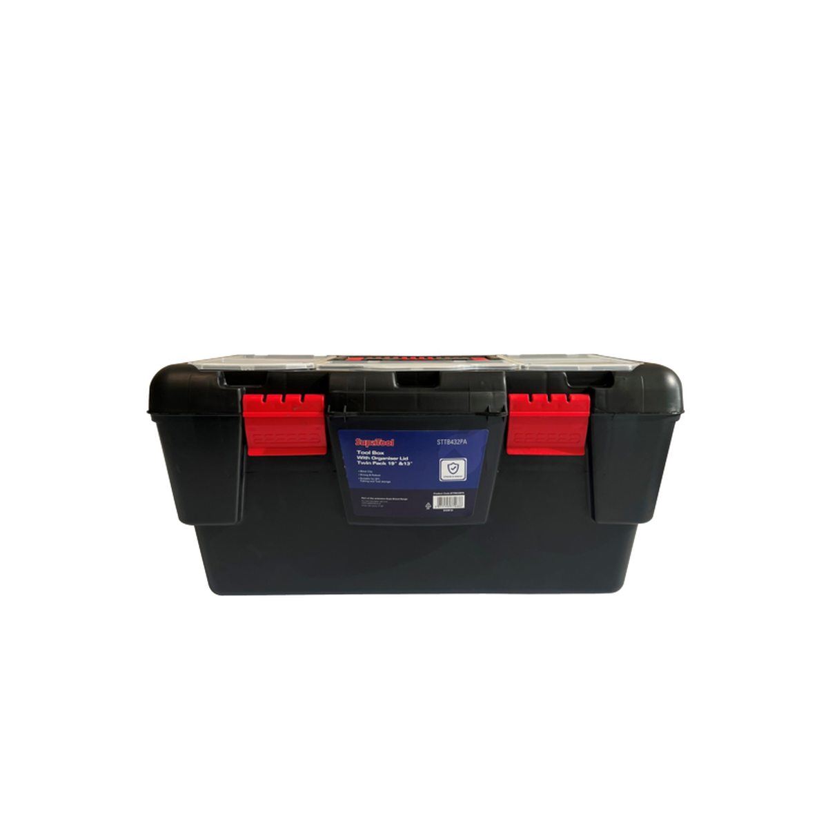 SupaTool twin pack of 13 inch and 19 inch tool boxes with organiser lids
