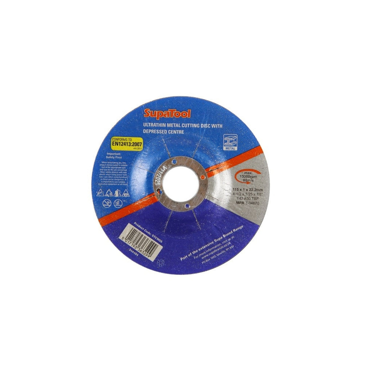 SupaTool 115mm ultrathin metal cutting disc