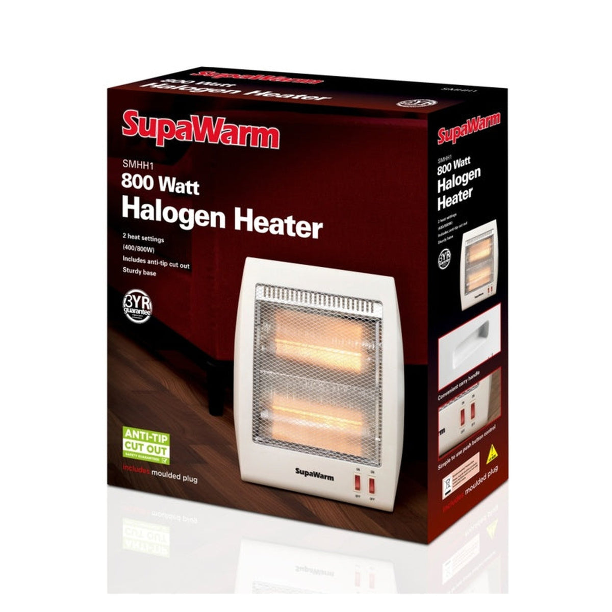 SupaWarm 800W halogen heater, view 2