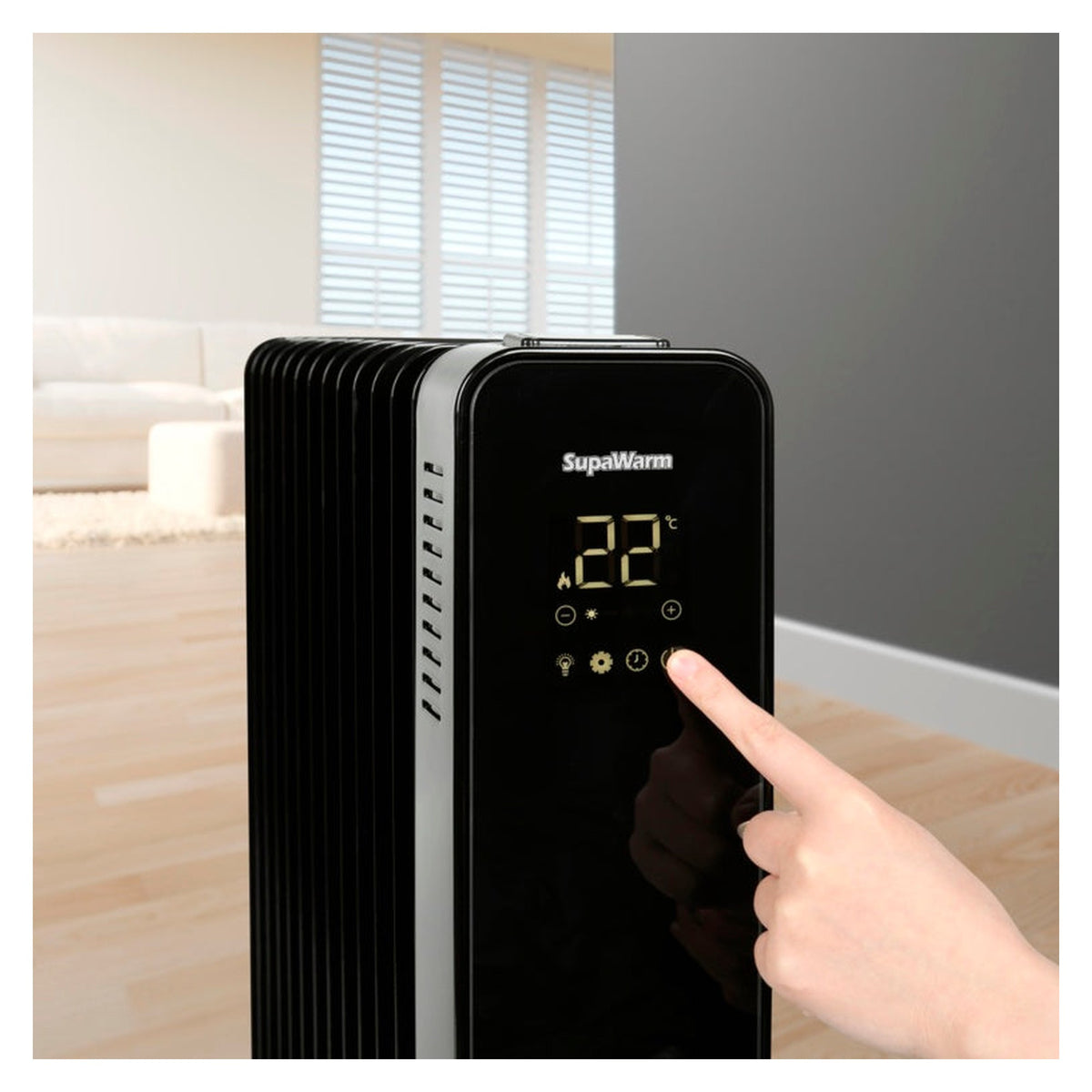 SupaWarm 2500W smart WiFi oil filled radiator, view 4