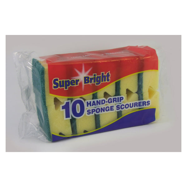 Superbright hand grip sponge scourers pack of 10