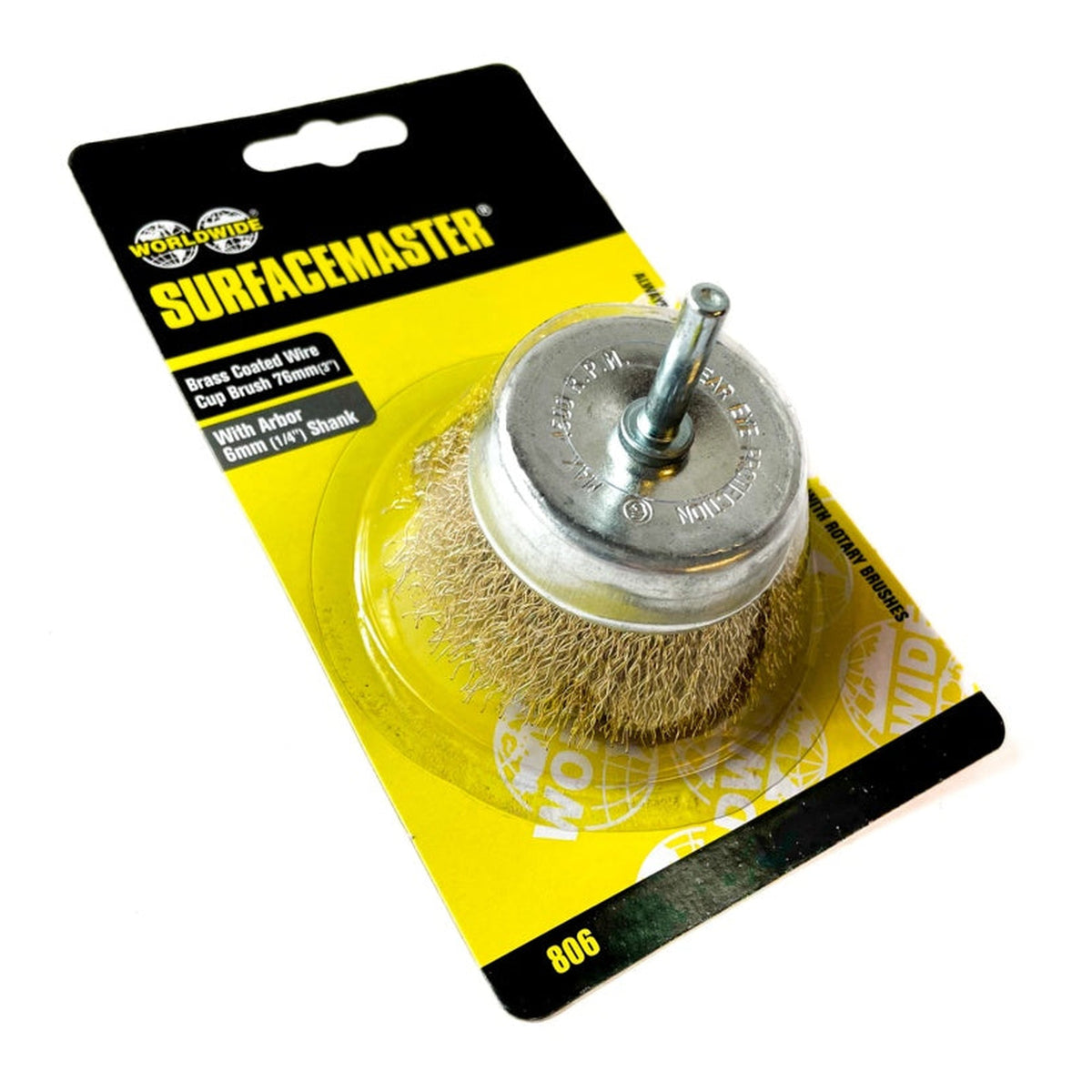 Surfacemaster 76mm brass wire cup brush, view 2