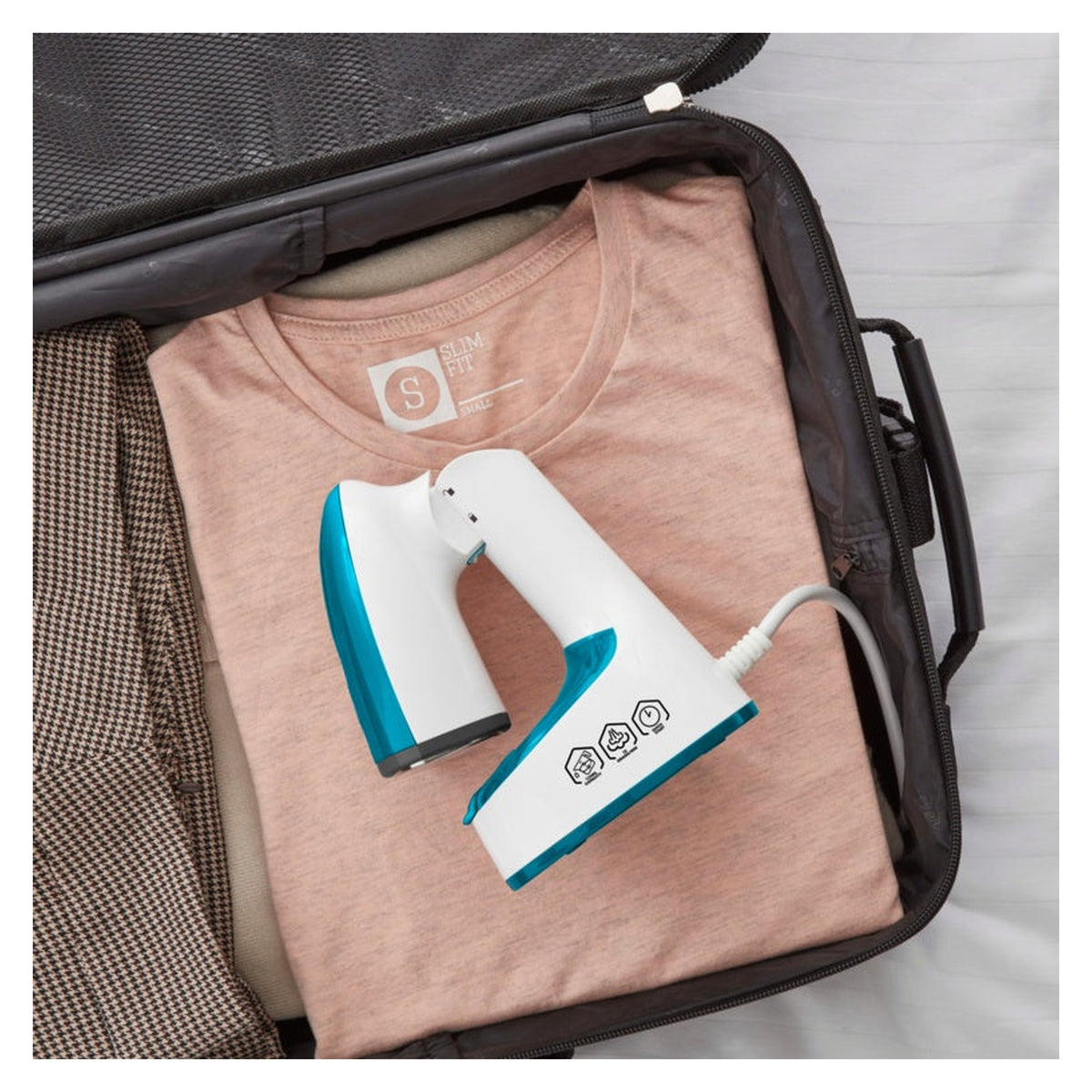 Swan foldable garment steamer in white, view 6
