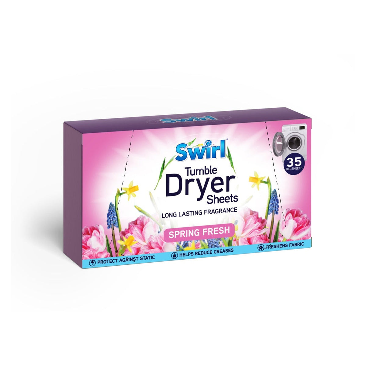 Pack of 35 Swirl Spring Fresh tumble dryer sheets