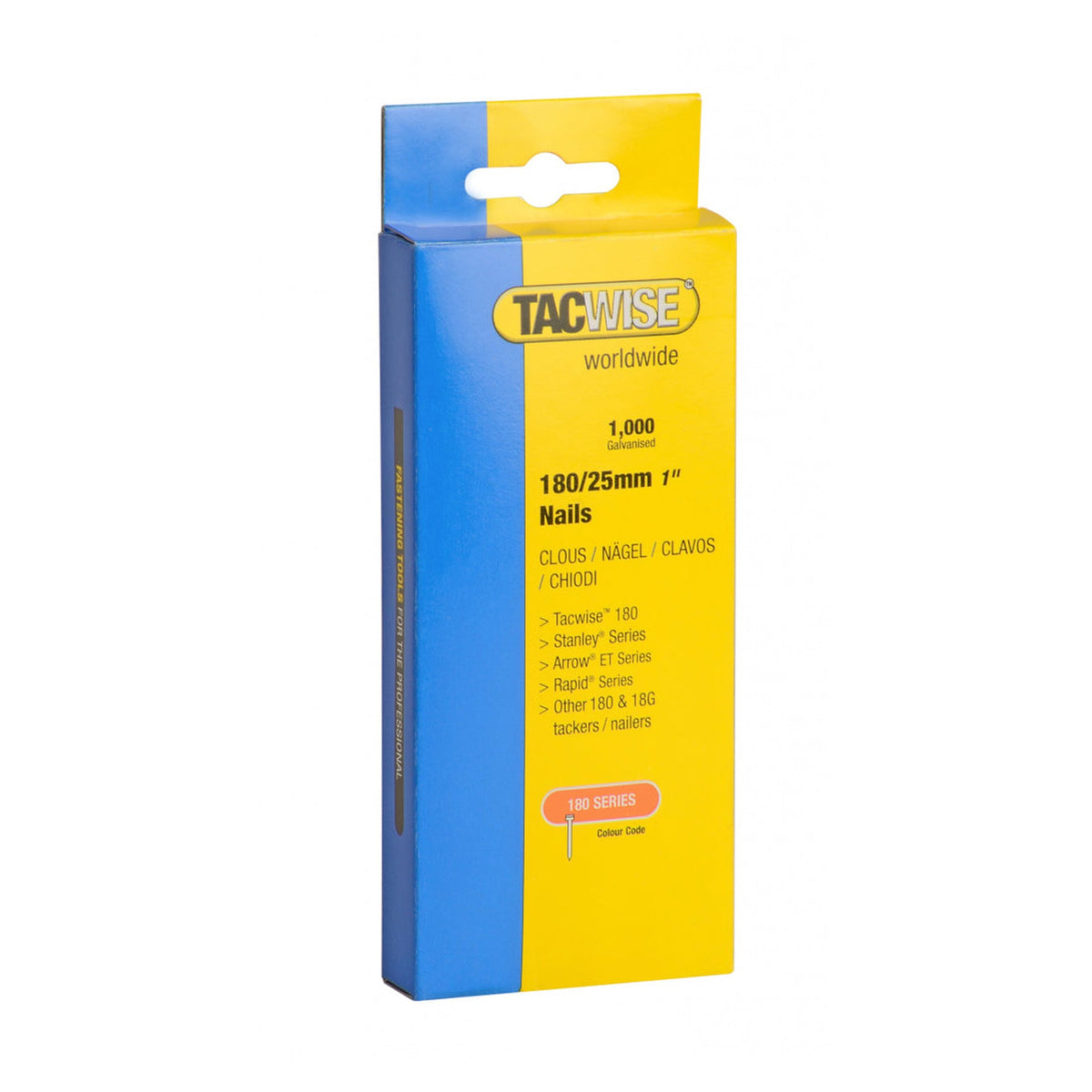 Pack of 180 Tacwise 25mm tacker nails