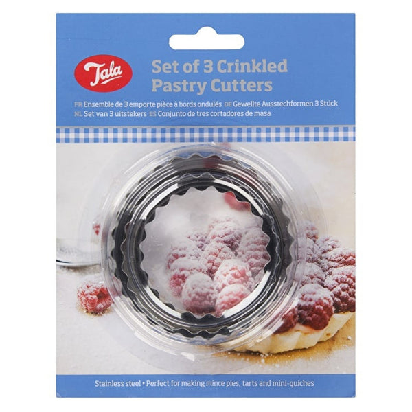 Set of three Tala stainless steel crinkled pastry cutters