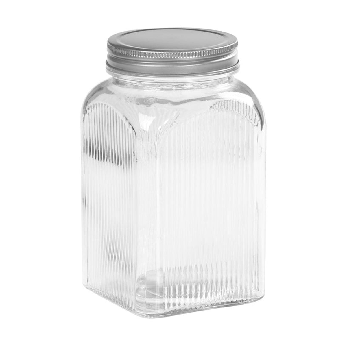 Tala ribbed glass storage jar with screw top lid 1250ml