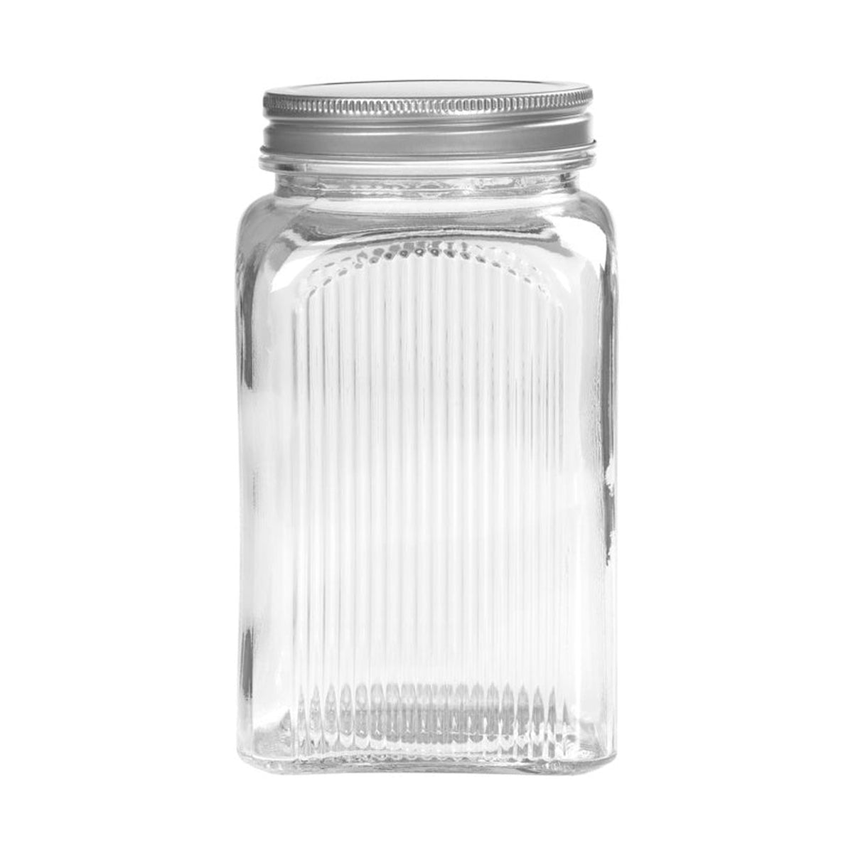 Tala ribbed glass storage jar with screw top lid 1250ml, view 2