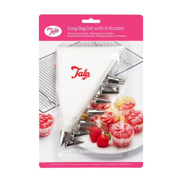 Tala icing bag set with 8 stainless steel nozzles