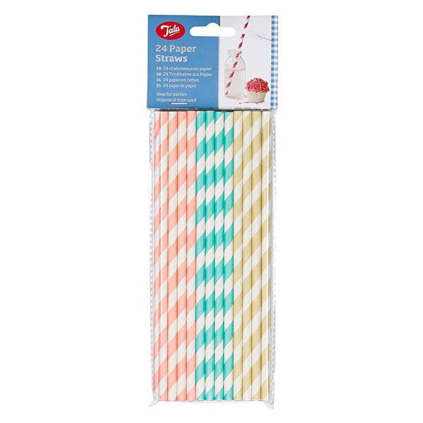 Tala pastel paper straws pack of 24